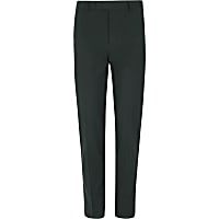 Dark green stretch skinny fit suit trousers