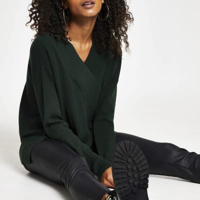 river island green jumper