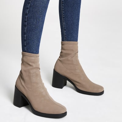 grey suede sock boots
