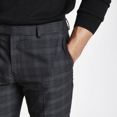 grey checkered jeans