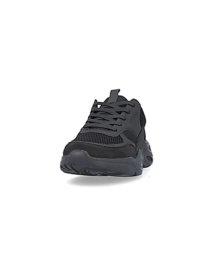 360 degree animation of product Dark grey chunky lace up runner trainers frame-22