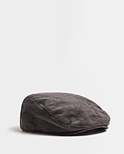 Dark grey Corduroy flat cap