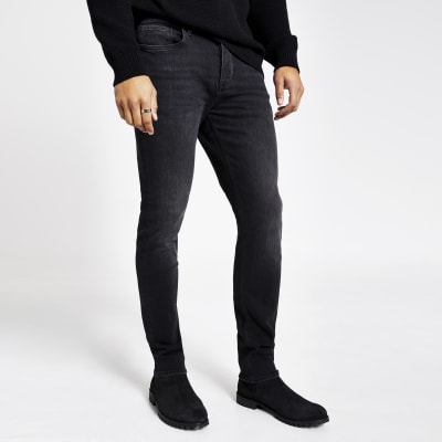 Dark grey Dylan slim stretch jeans River Island