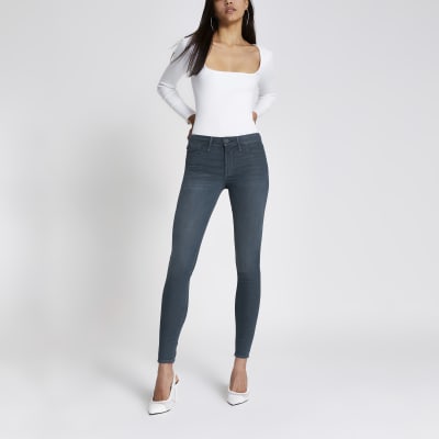 river island molly jeans grey