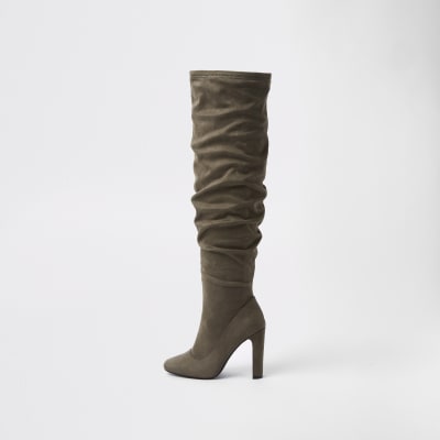 grey slouch boots uk
