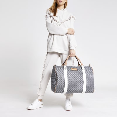 river island grey monogram bag