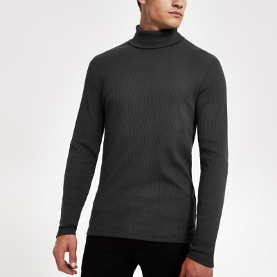 dark grey roll neck