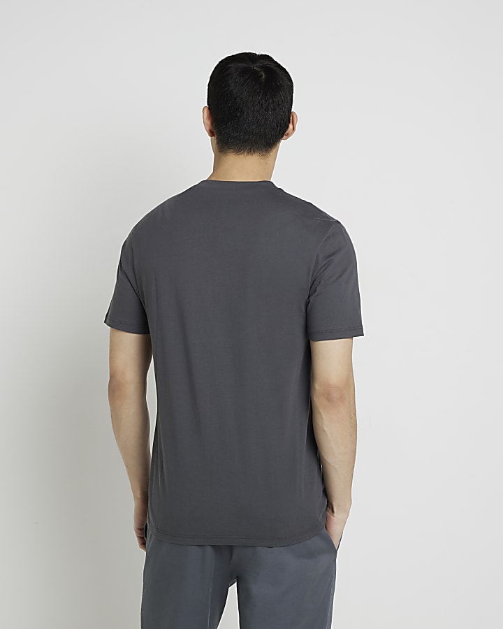 Dark grey short sleeve slim fit t-shirt