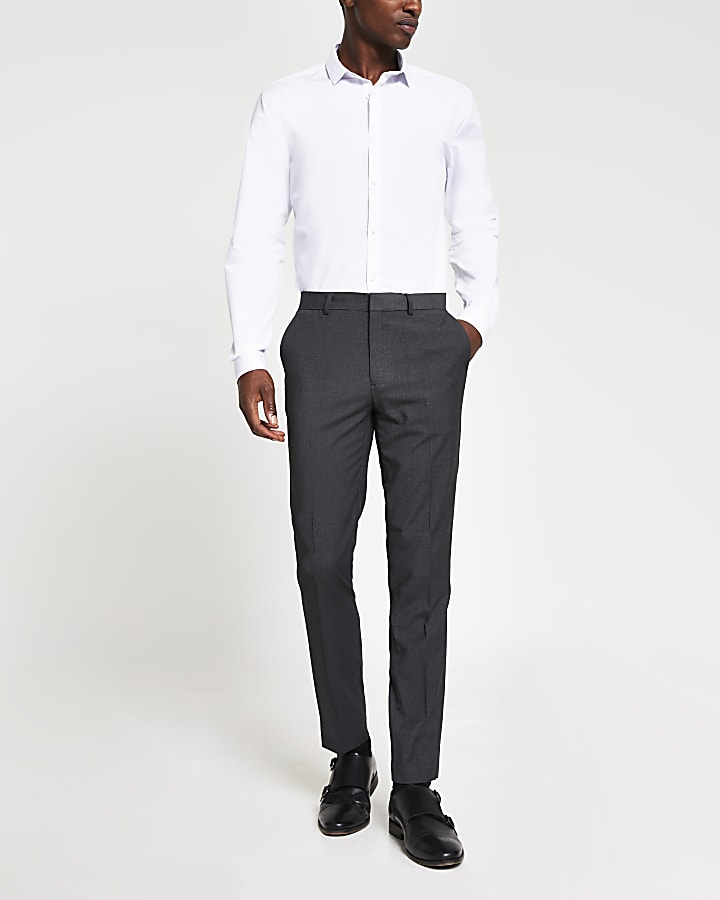 Dark grey skinny fit smart trousers