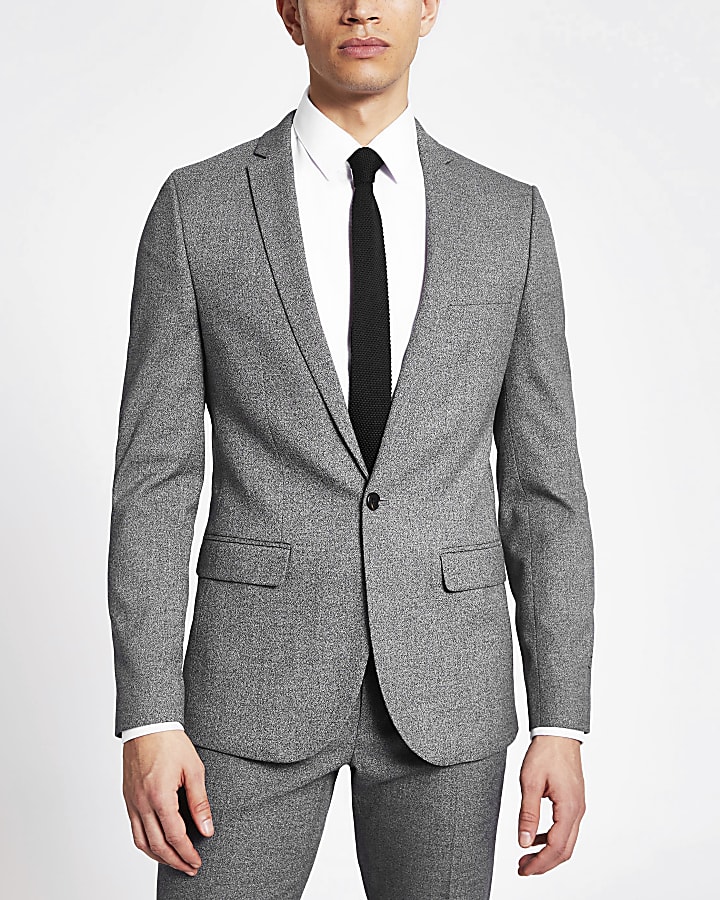 Dark grey skinny suit jacket