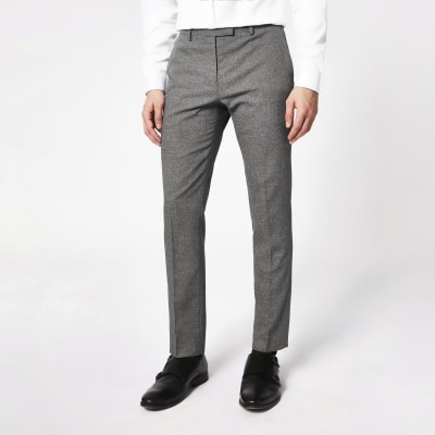 Dark grey skinny suit trousers | River 