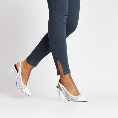 Dark grey split hem Molly mid rise jeggings