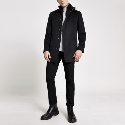 river island grey wool coat