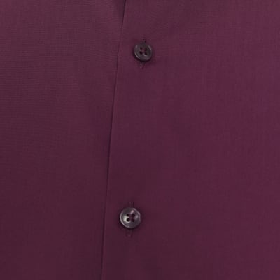 Dark purple slim fit smart shirt | River Island