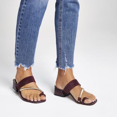 prolific tan toe ring sandals