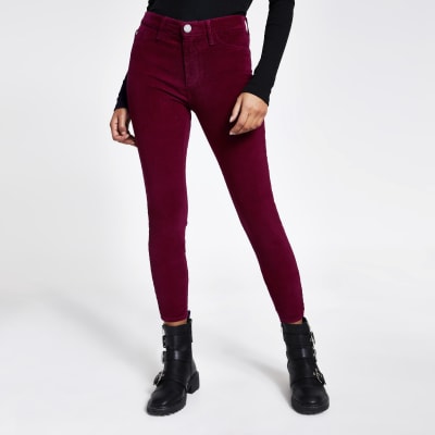 dark red corduroy pants