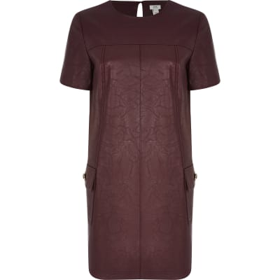 red leather dress river island