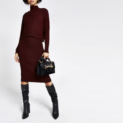 red leather dress river island