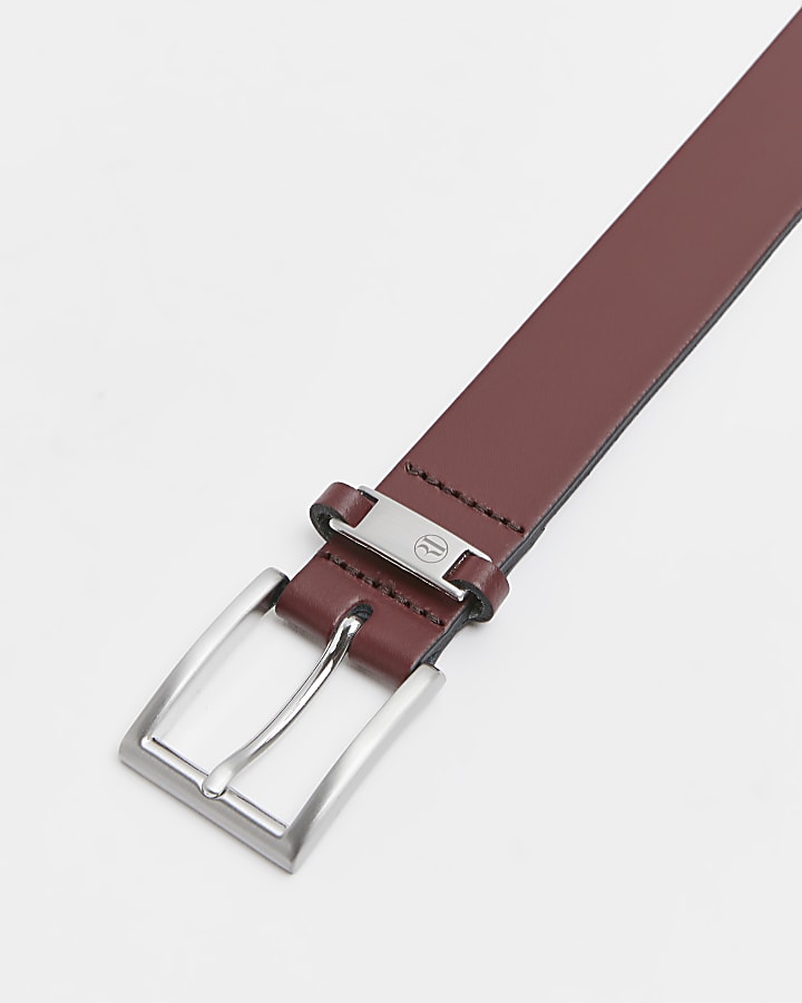 Dark red Leather RI Belt
