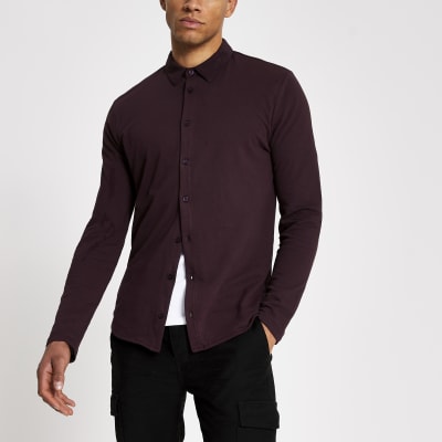 dark red polo shirt