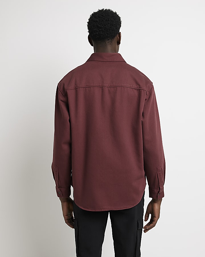 Dark red Oversized fit Overshirt