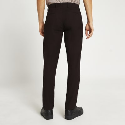 red slim fit trousers