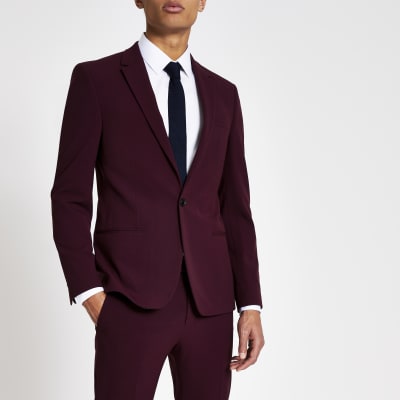 red formal suit