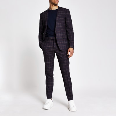tartan slim fit trousers