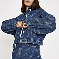 Denim 'Couture' monogram print denim jacket