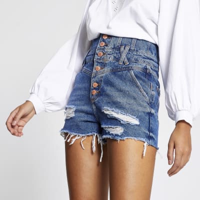 river island high waisted shorts