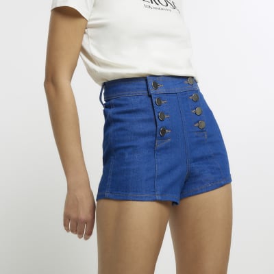 Denim high waisted shorts River Island