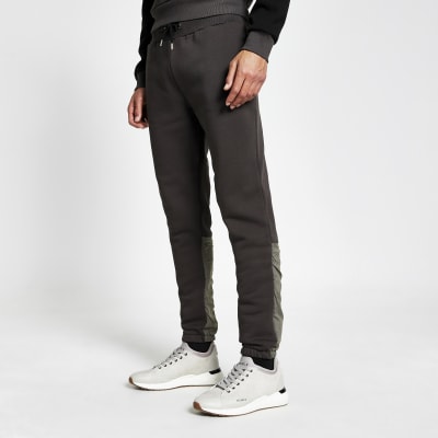 black nylon joggers