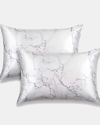 Easilocks White Marble Pillowcase Set