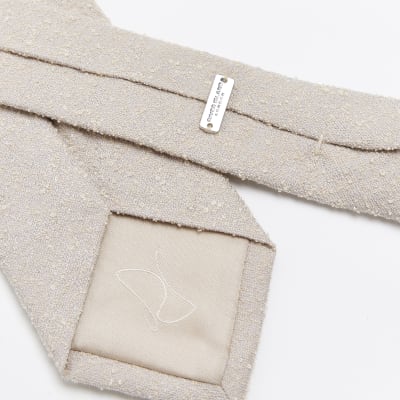 Ecru Boucle Textured Tie