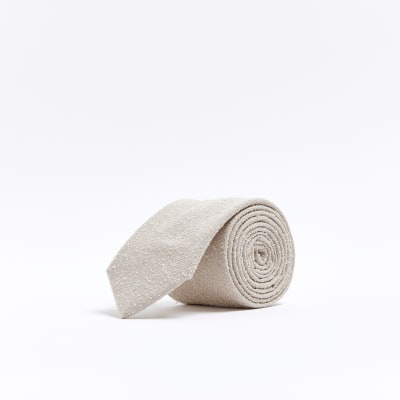 Ecru Boucle Textured Tie