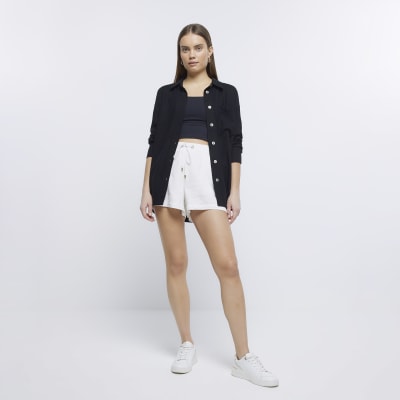 Ecru drawstring shorts