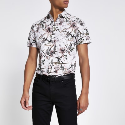 floral short sleeve dress shirt