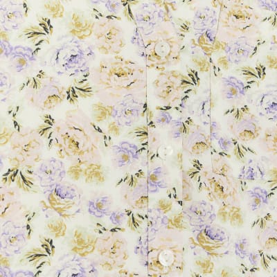 Ecru floral sleeveless shirt