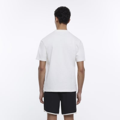 Ecru Holloway Road regular fit badge t-shirt