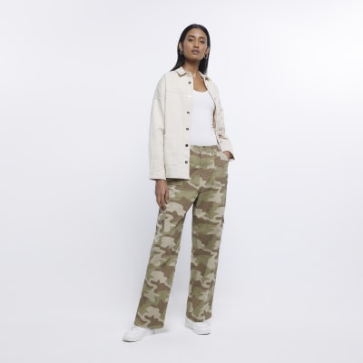 Ecru long sleeve drop pocket shacket