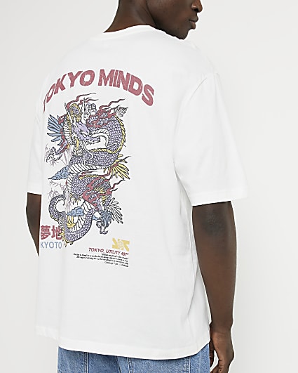 Ecru Oversized fit Tokyo Minds T-shirt