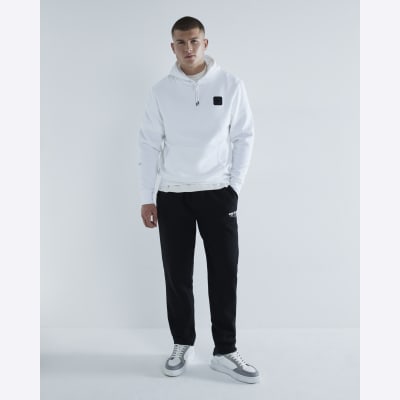 Ecru Regular Fit Graphic Hoodie River Island
