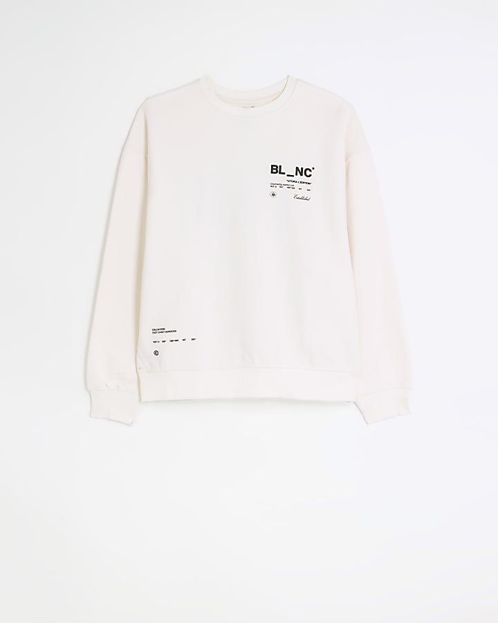 Ecru regular fit graphic print sweatshirt