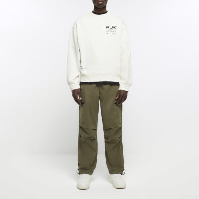 Ecru regular fit graphic print sweatshirt