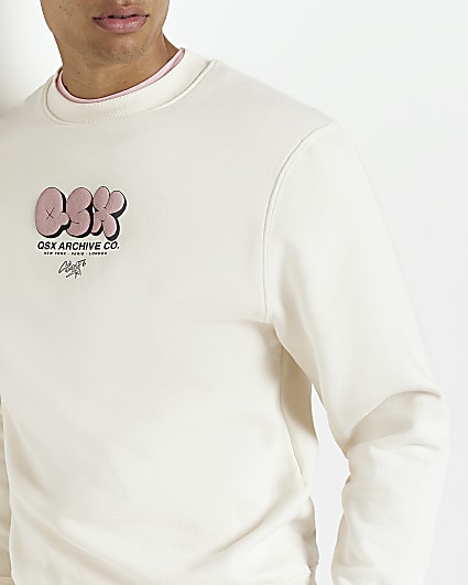 Ecru Regular fit graphic sweatshirt