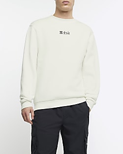 Ecru regular fit Japanese spine sweatshirt