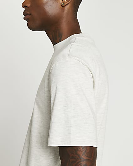 Ecru regular fit short sleeve t-shirt