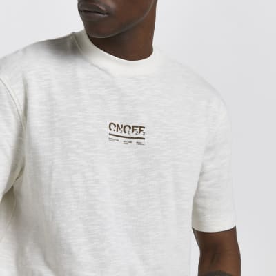 Ecru Regular fit slub t-shirt