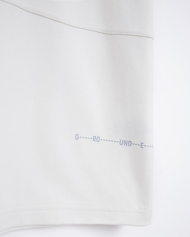 Ecru regular fit stitch detail t-shirt