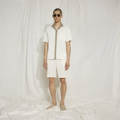 Ecru RI One Revere short sleeve shirt